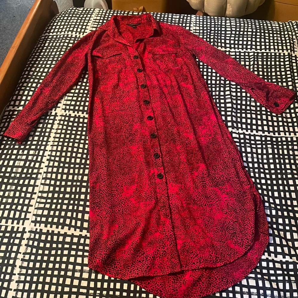 Rock & Republic Animal Print Shirt Dress (no belt) Size Small